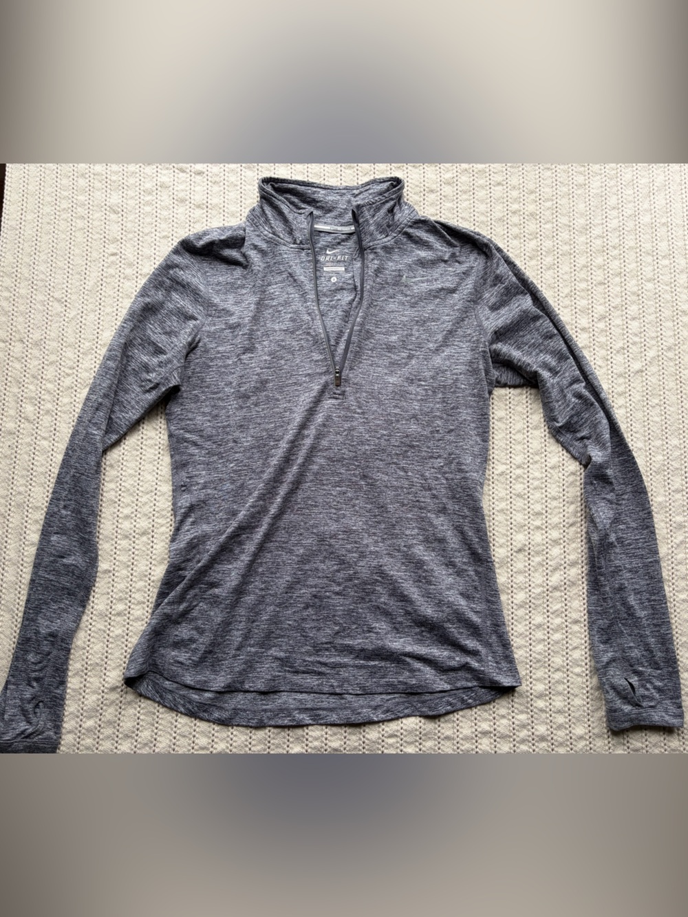 Nike Women's Long Sleeve Quarter-Zip Tee - Heather Gray